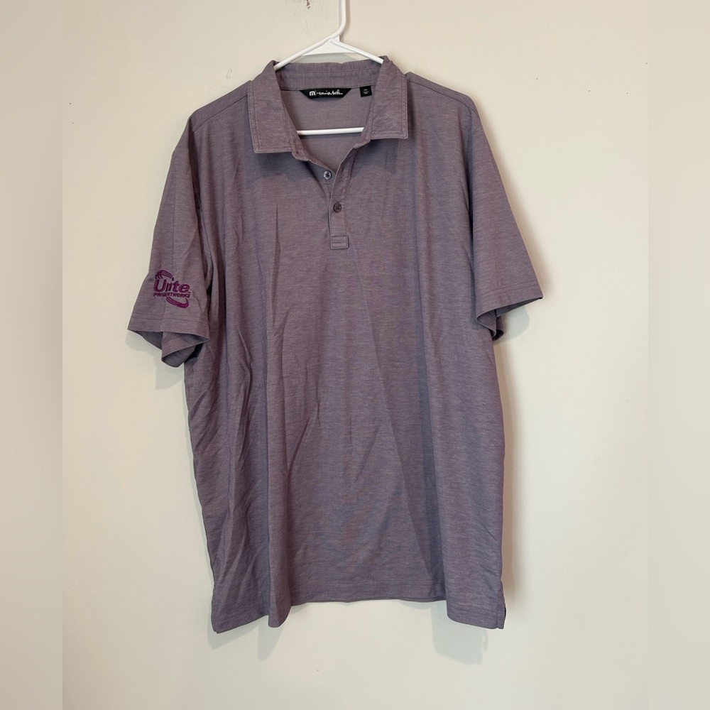 Travis Mathew Men’s XXL Lavender Polo with Unite Private Networks stiching